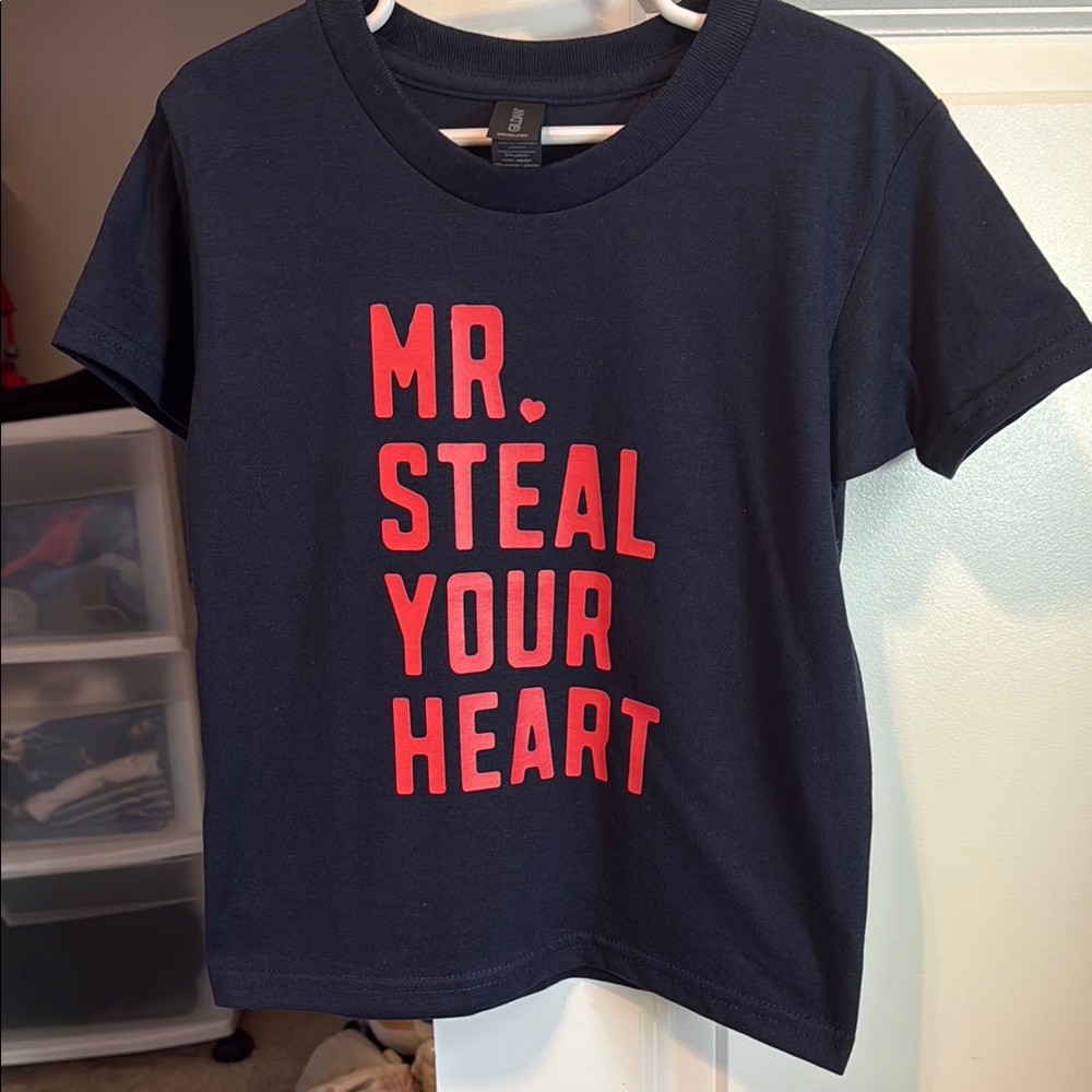 Boys Navy Blue Mr. Steal Your Heart Graphic Tee